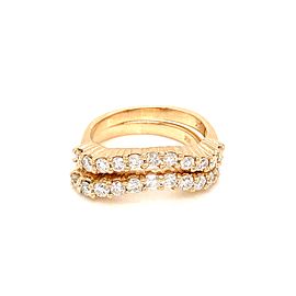 14k Yellow Gold Diamond Nesting Stackable Ring