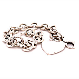 Tiffany & Co Estate Heart Charm Bracelet Sterling Silver