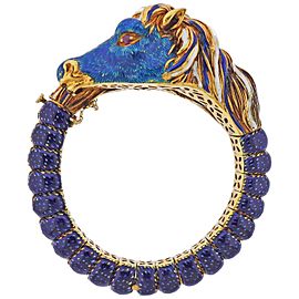 Frascarolo Enamel Diamond Ruby Gold Horse Bracelet