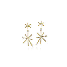 Piece Star Drop Earrings - Small