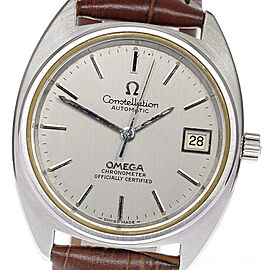 OMEGA Constellation Stainless Steel/leather Automatic Watch Skyclr-471