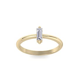 GLAM ® Baguette shaped petite diamond ring in 14K gold with white diamonds of 0.25 ct in weight