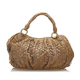 Miu Miu Woven Leather Handbag