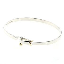 TIFFANY & Co 925 Silver And 18k Yellow Gold Hook & Eye Bangle LXGBKT-395