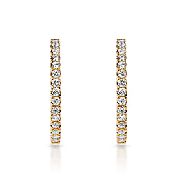 Zara 4 Carat Round Brilliant Diamond Hoop Earrings in 14k Yellow Gold