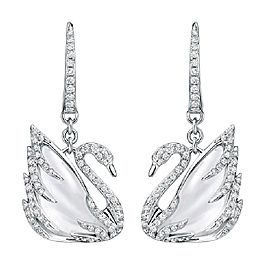 Swarovski White Faithful Swan Earrings