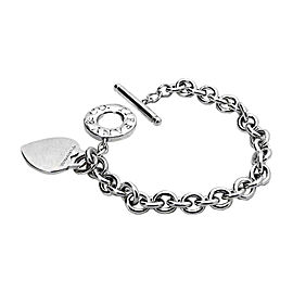 Tiffany & Co. Sterling Silver Heart Charm Toggle Bracelet