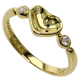 TIFFANY & Co 18K Yellow Gold Full Heart Diamond US 4.5 Ring