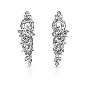 Rylee Carat Combined Mixed Shape Diamond Chandelier Earrings for Ladies in 14kt White Gold
