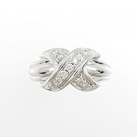 TIFFANY & Co Signature 18k White Gold Diamond US6.0 Ring