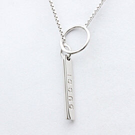 GUCCI 18K White Gold Lariat Necklace