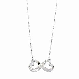 Tiffany & Co 18K white Gold Loving Heart Diamond Necklace G0048