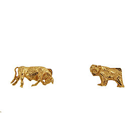 Tiffany&Co.14k Yellow Gold Bear and Bull Cufflinks