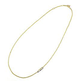 TIFFANY & Co 18K Yellow Gold Tag Chain Plate Bar Necklace LXWBJ-840