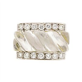 David Webb Rock Crystal and Diamond Ring