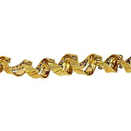 Twisted 18 Karat Yellow Gold Diamond Necklace