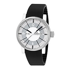Fortis White Black Silicone Strap 623.10.37 SI.01 Watch
