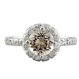 1.34 Carat Morganite 14K White Gold Diamond Ring