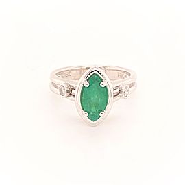 Diamond Emerald Ring 14k Gold Custom Certified $2,450