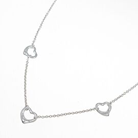 TIFFANY & Co 925 Silver Open Heart Necklace LXGKM-74