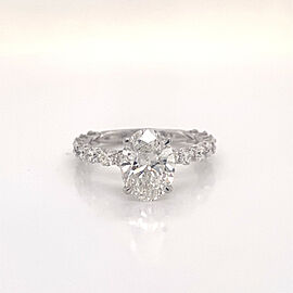 3 Carat Oval Cut Lab Grown Diamond Engagement Ring. IGI Certified