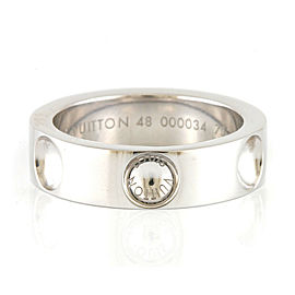 LOUIS VUITTON 18K white Gold Ring US4.5,EU48 LXKG-604