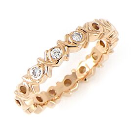 Tiffany & Co 18k Pink Gold Diamond US 4.75 Ring LXWBJ-397