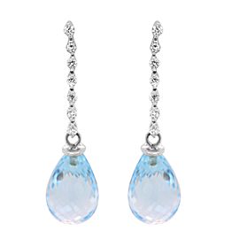 Roberto Coin Diamond and Blue Topaz Drop Earrings