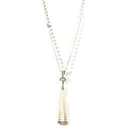 Lagos Sterling Silver Luna Pearl Tassel Necklace