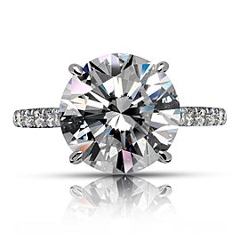 5 CARAT ROUND CUT E COLOR VS1 CLARITY DIAMOND ENGAGEMENT RING 18K WHITE GOLD GIA CERTIFIED 5 CT E VS1 BY MIKE NEKTA