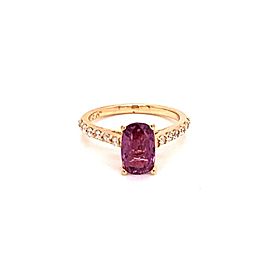 Diamond Purple Sapphire Ring 2 CT 14k Gold Certified $4,925 Women