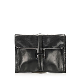 Hermes Jige GM Leather Clutch Bag