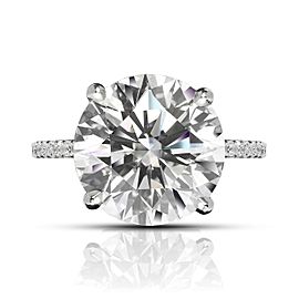 7 CARAT ROUND CUT I COLOR SI2 CLARITY DIAMOND ENGAGEMENT RING 18K WHITE GOLD GIA CERTIFIED 6 CT I SI1 BY MIKE NEKTA