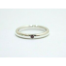 Tiffany & Co Sterling Silver Elsa Peretti Ruby Stacking Ring US 5 Lxmda-219