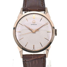 OMEGA Gold Plated Leather Silver Dial Hand Winding Watch LXGJHW-229