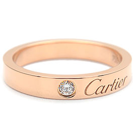 Cartier Engraved 1P Diamond Ring K18 Rose Gold #49 US5 EU49