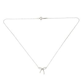 Tiffany & Co. 925 Sterling Silver Mini Bow Pendant Necklace