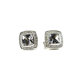 David Yurman Petite Albion Earrings Sterling Silver 0.39tcw White Topaz Diamond