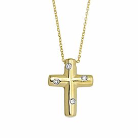 TIFFANY & Co. 18K yellow gold Dots cross Diamond Necklace