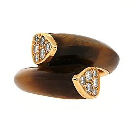 Van Cleef and Arpels Tiger's Eye Diamond Bypass Ring