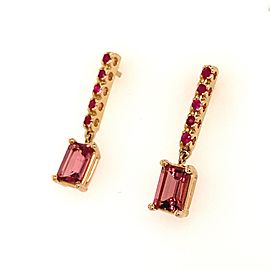 Rubellite Tourmaline Ruby Earrings 14k Gold 1.25 TCW Certified $3,950 018676