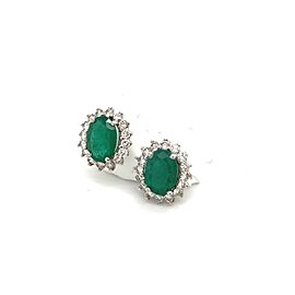 Natural Emerald Diamond Earrings 14k Gold 2.7 TCW Certified
