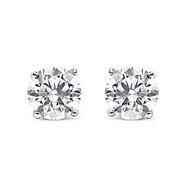 14K White Gold 1/2 Cttw 4-Prong Set Lab Grown Solitaire Diamond Push Back Stud Earrings (F-G Color, VS2-SI1 Clarity)
