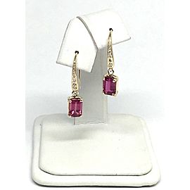 Diamond Rubellite Tourmaline Earrings 14k Gold 2.05 TCW Certified $1,690