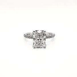 4 Carat Radiant Cut Lab Grown Diamond Engagement Ring. IGI Certified