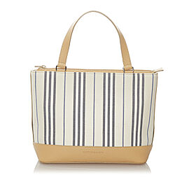 Burberry Striped Canvas Handbag