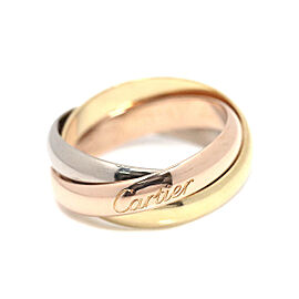 Cartier 18K WHITE YELLOW Pink Gold Trinity US:5.25 Ring SKYJN-434