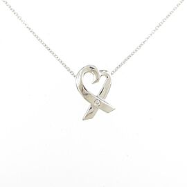 TIFFANY & Co 925 Silver Loving Heart Diamond Necklace LXGKM-93