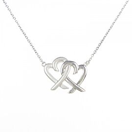 TIFFANY & Co 925 Silver Loving Heart Interlocking Necklace LXGKM-90