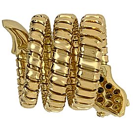 18 Karat Yellow Gold Italian Tubogas Style Ring